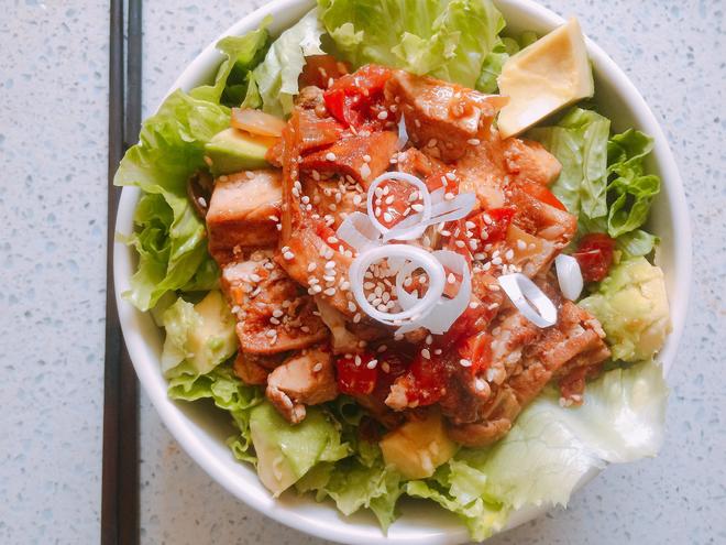 素食豆腐沙拉盖饭 vegan tofu salad bowl的做法