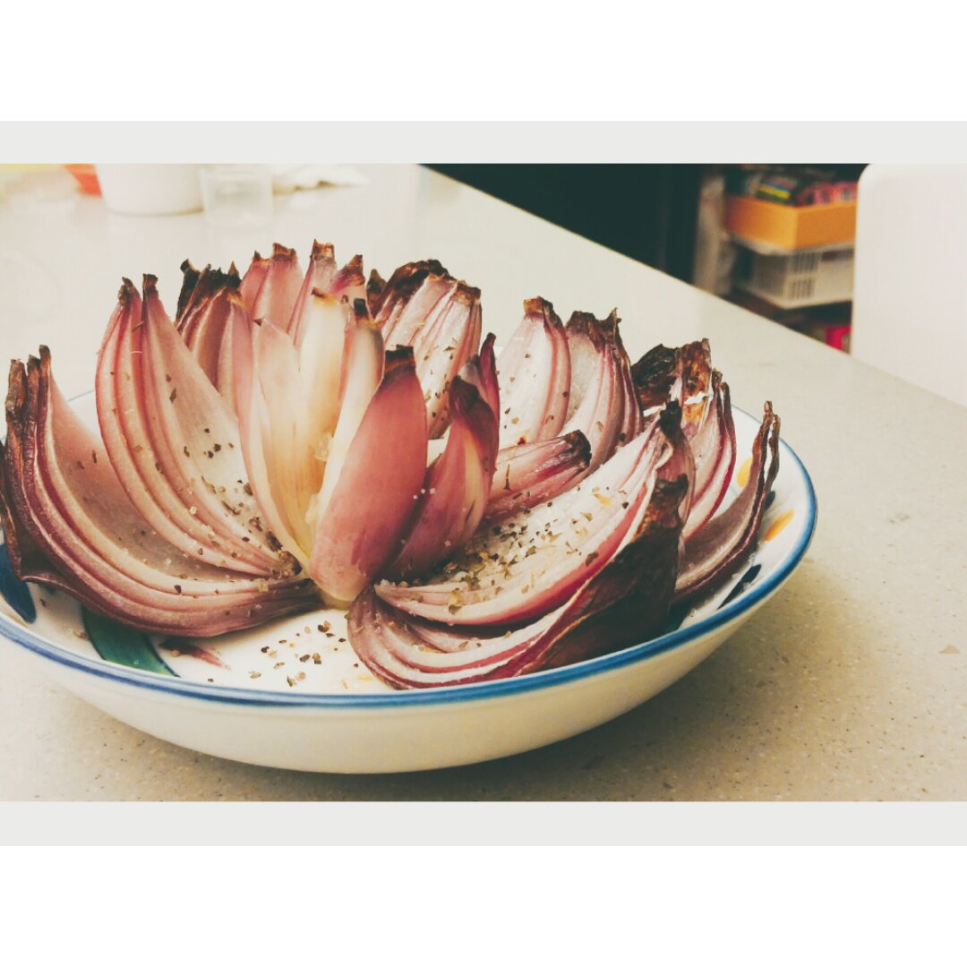 美食狂热青年做的烤洋葱花