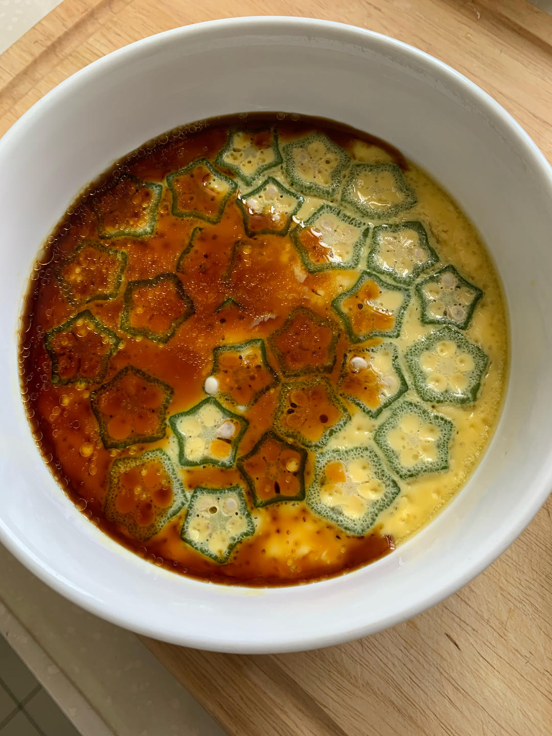 颜值控-做一朵开在碗里的花秋葵蒸水蛋