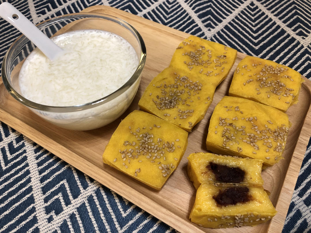 豆沙馅南瓜粑粑糕‼️有馅更好吃‼️超简单