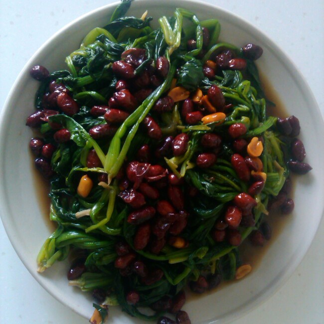 老醋菠菜花生/Vinegar spinach and peanut salad