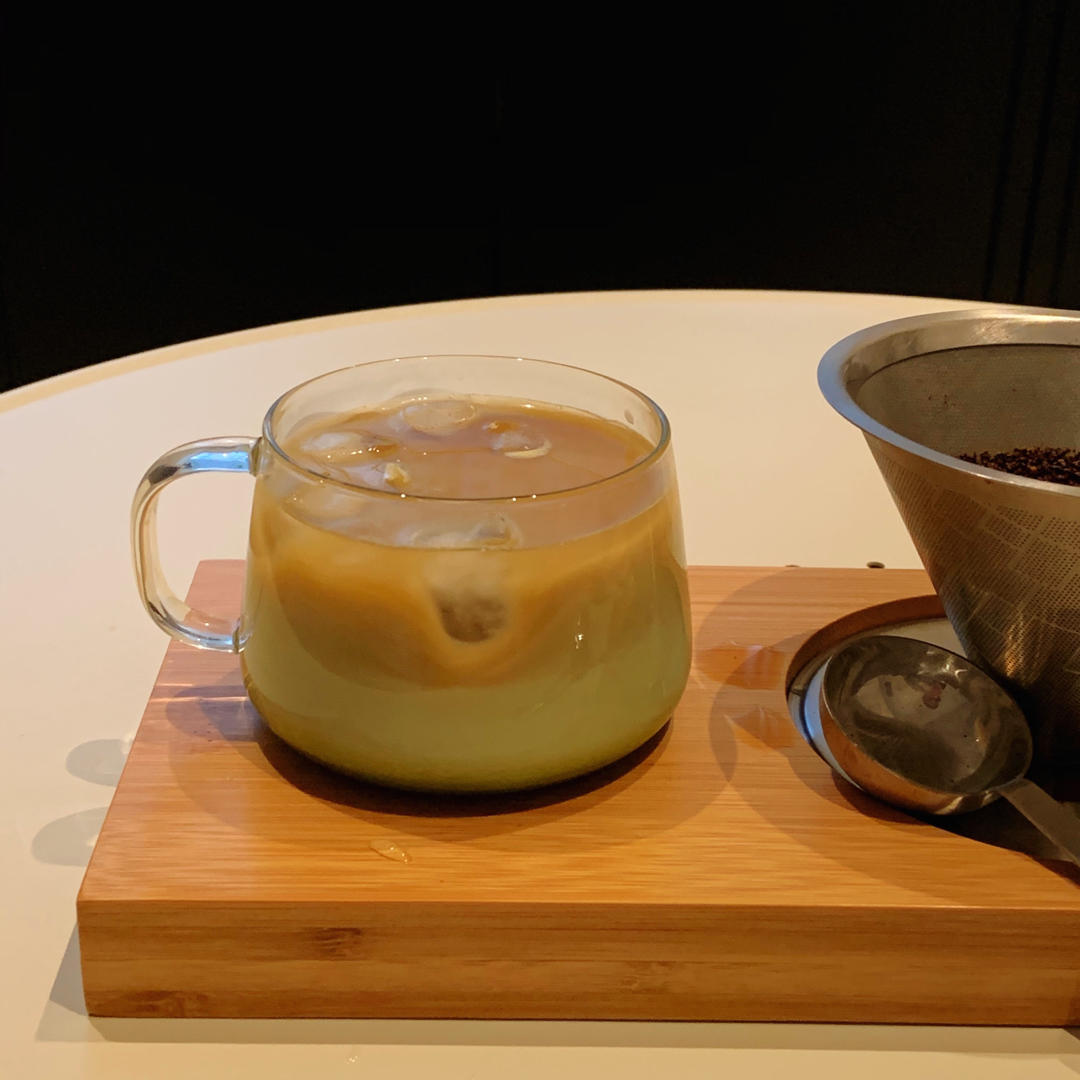 【落日水吧】抹茶拿铁冰咖啡（手冲版）