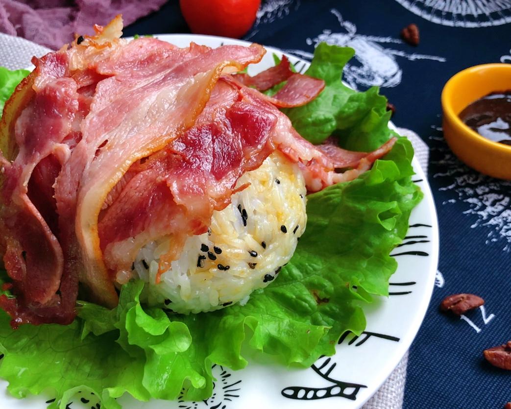 儿童趣味饭团便当（培根🥓芝士煎饭团🍙）的做法