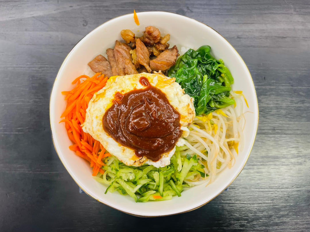 🔥日式石锅拌饭（平锅版.料理店快手、美味的秘诀.烧肉汁配方.好吃到泪奔😂）