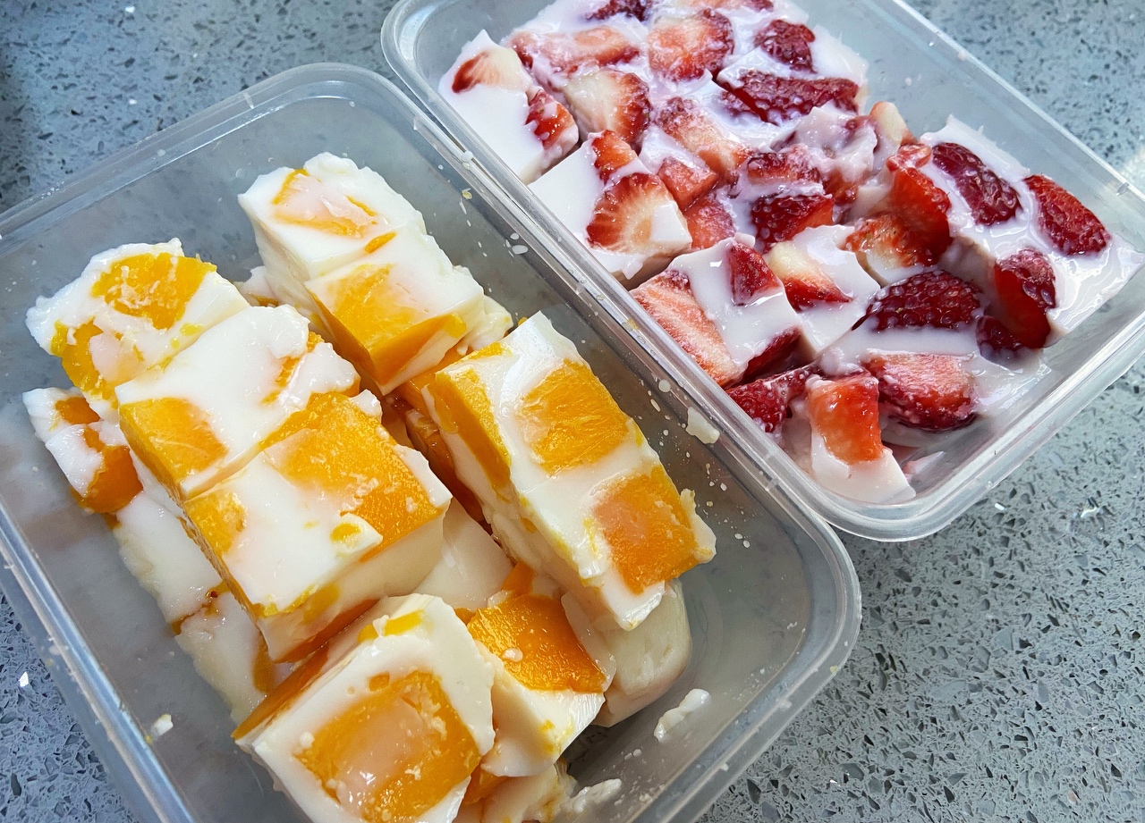 草莓/芒果牛奶布丁的做法