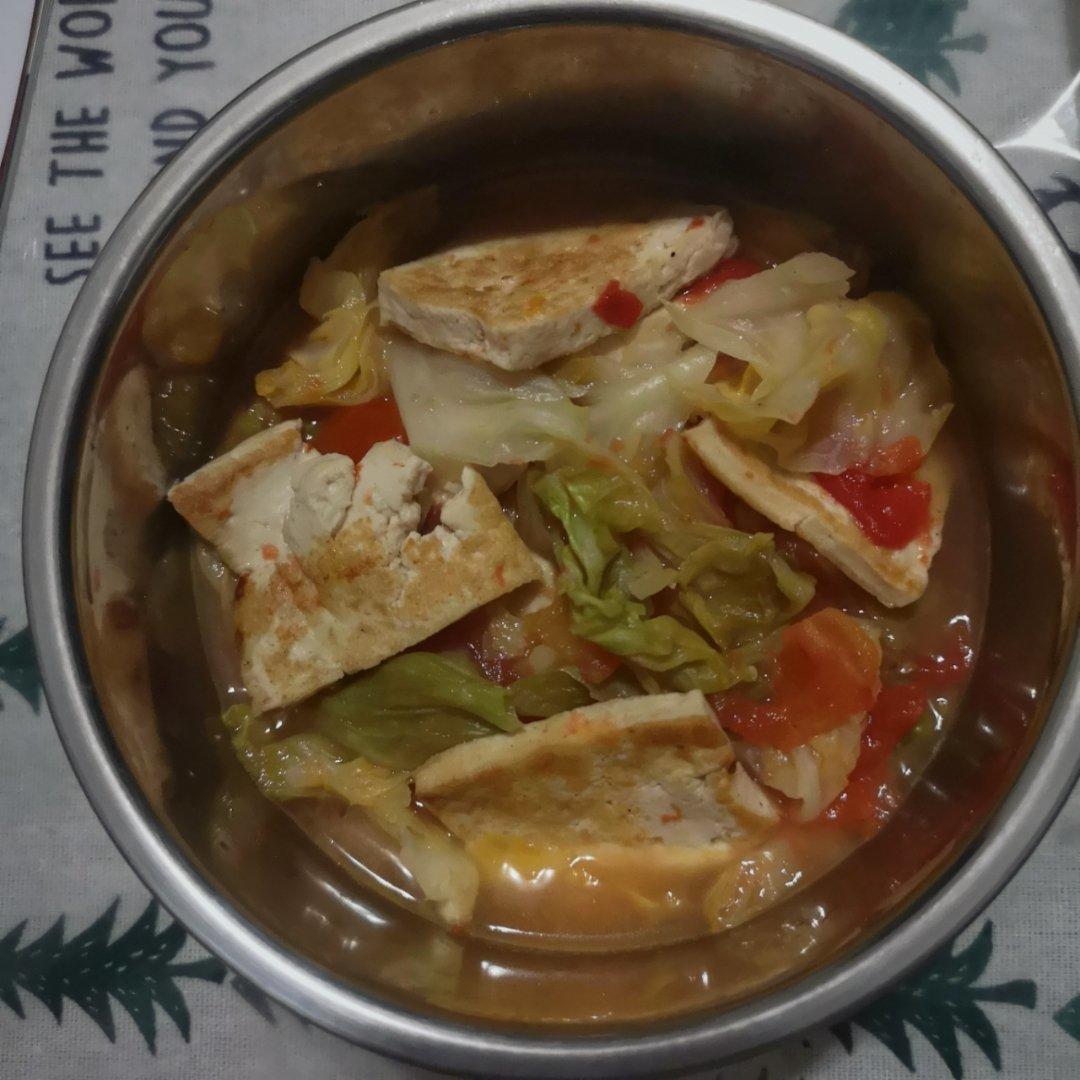 周一请吃素丨最淳朴的食材吃出最靓的心情~煎豆腐白菜汤&糙米饭•圆满素食