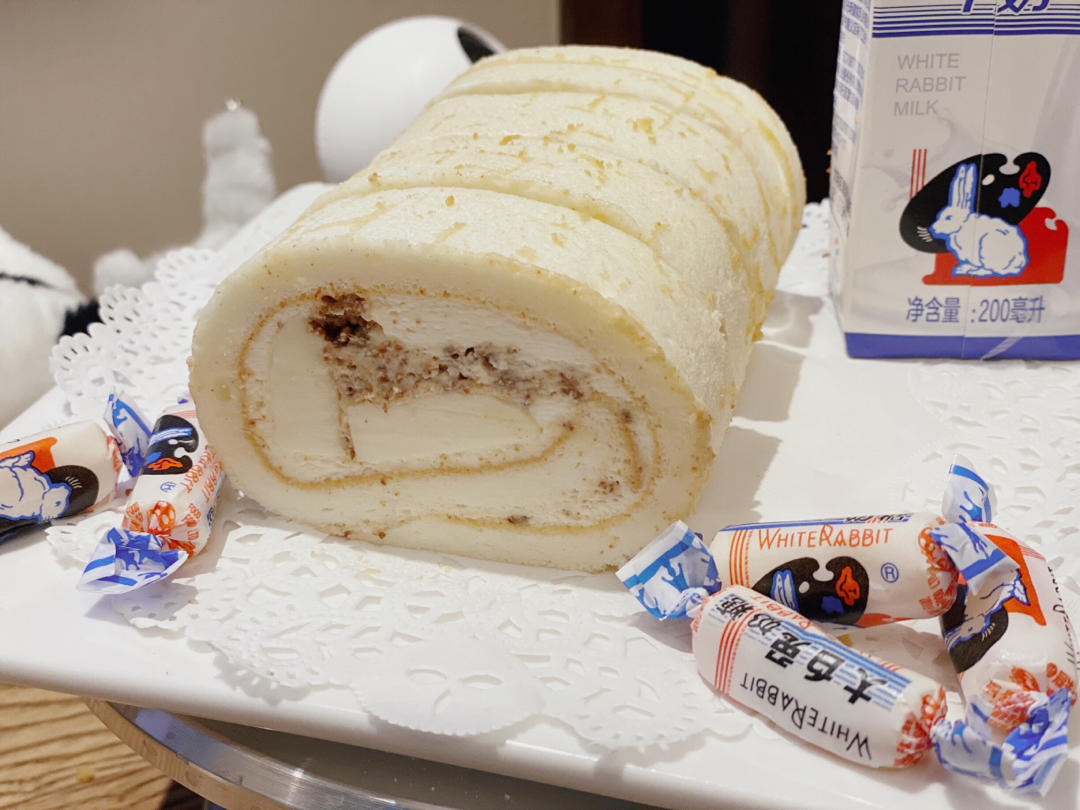 💘网红💘大白兔奶冻蛋糕卷（爆好吃的奶酱、奶酥和奶冻有详解）