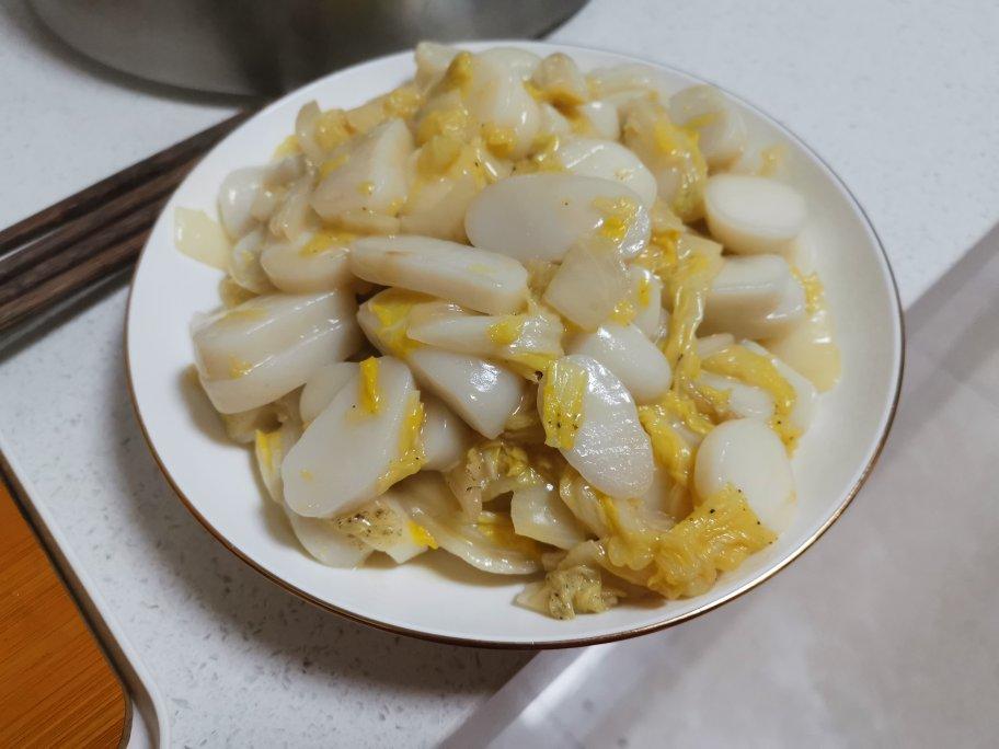 不挑锅、不焦不沾的黄芽菜肉丝炒年糕