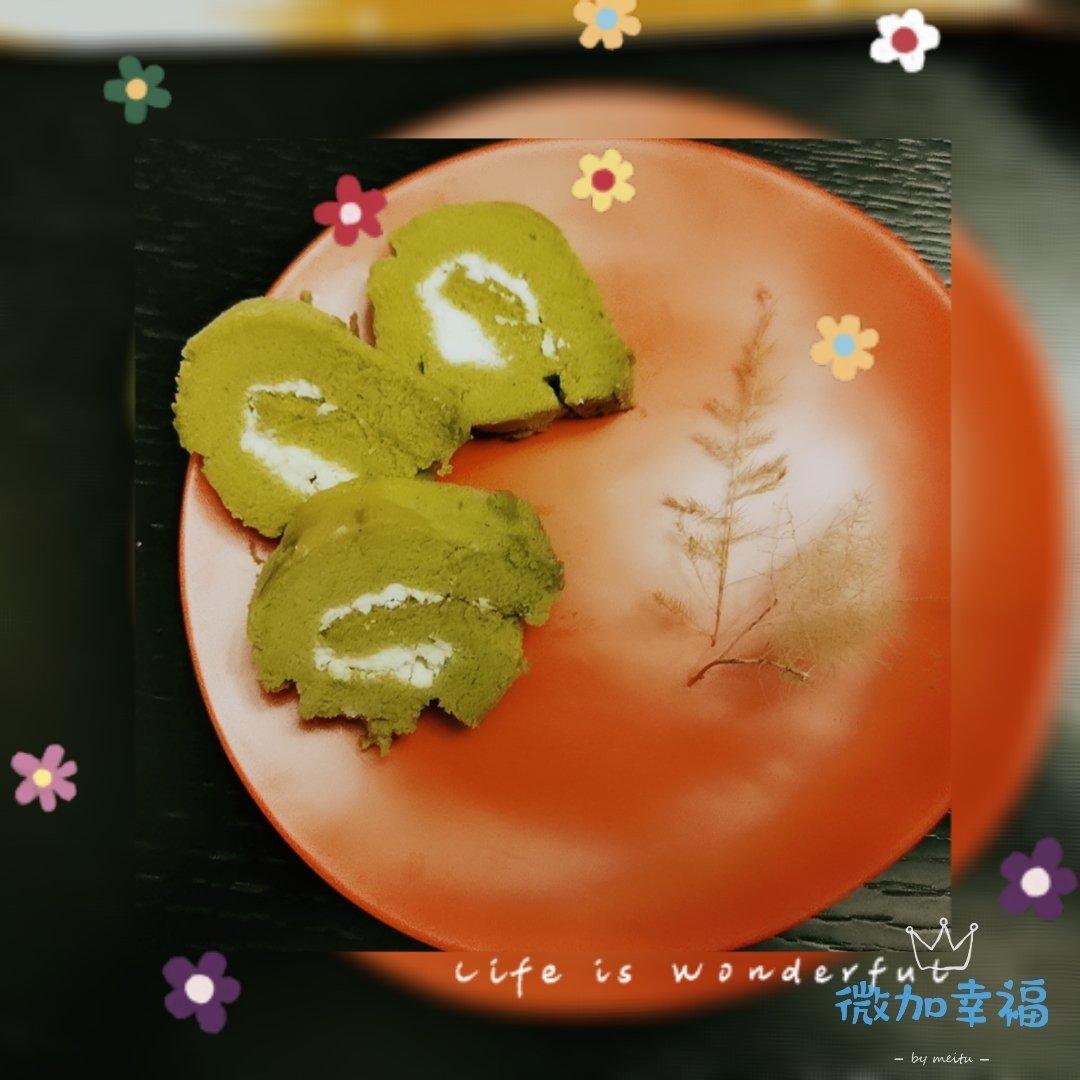 抹茶红豆蛋糕卷