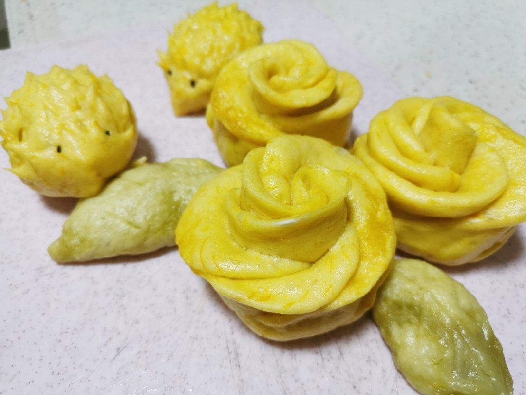 南瓜玫瑰花馒头