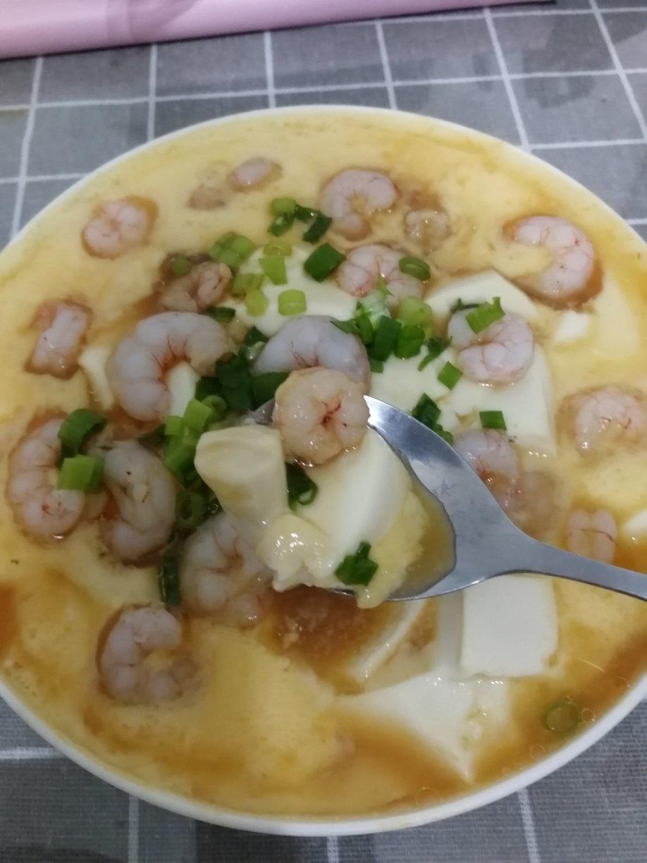 虾仁豆腐蒸水蛋