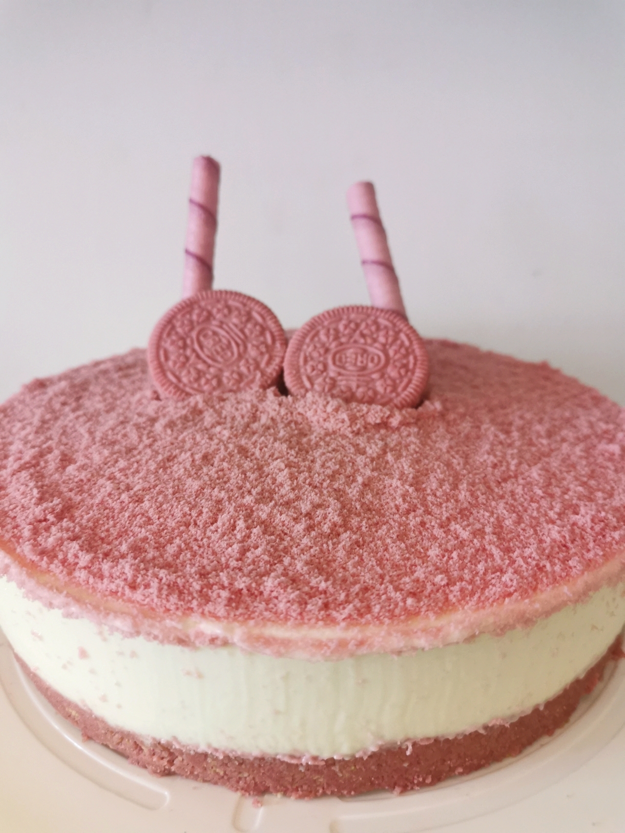 超高颜值的樱花奥利奥—慕斯蛋糕