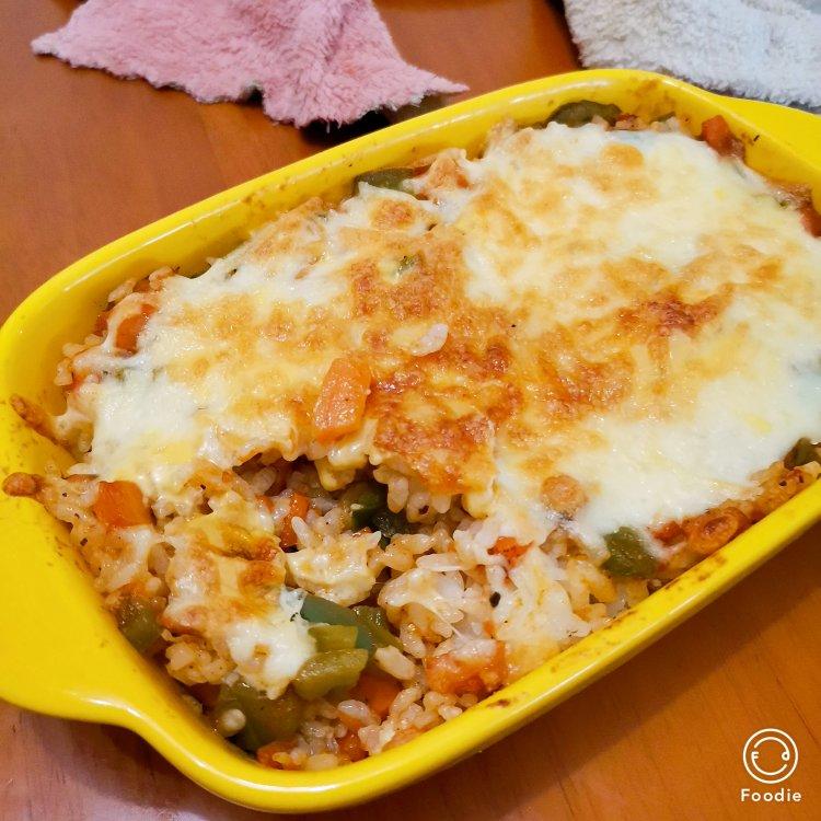 番茄芝士焗饭❗荤.素.烤箱.微波.通用公式❗