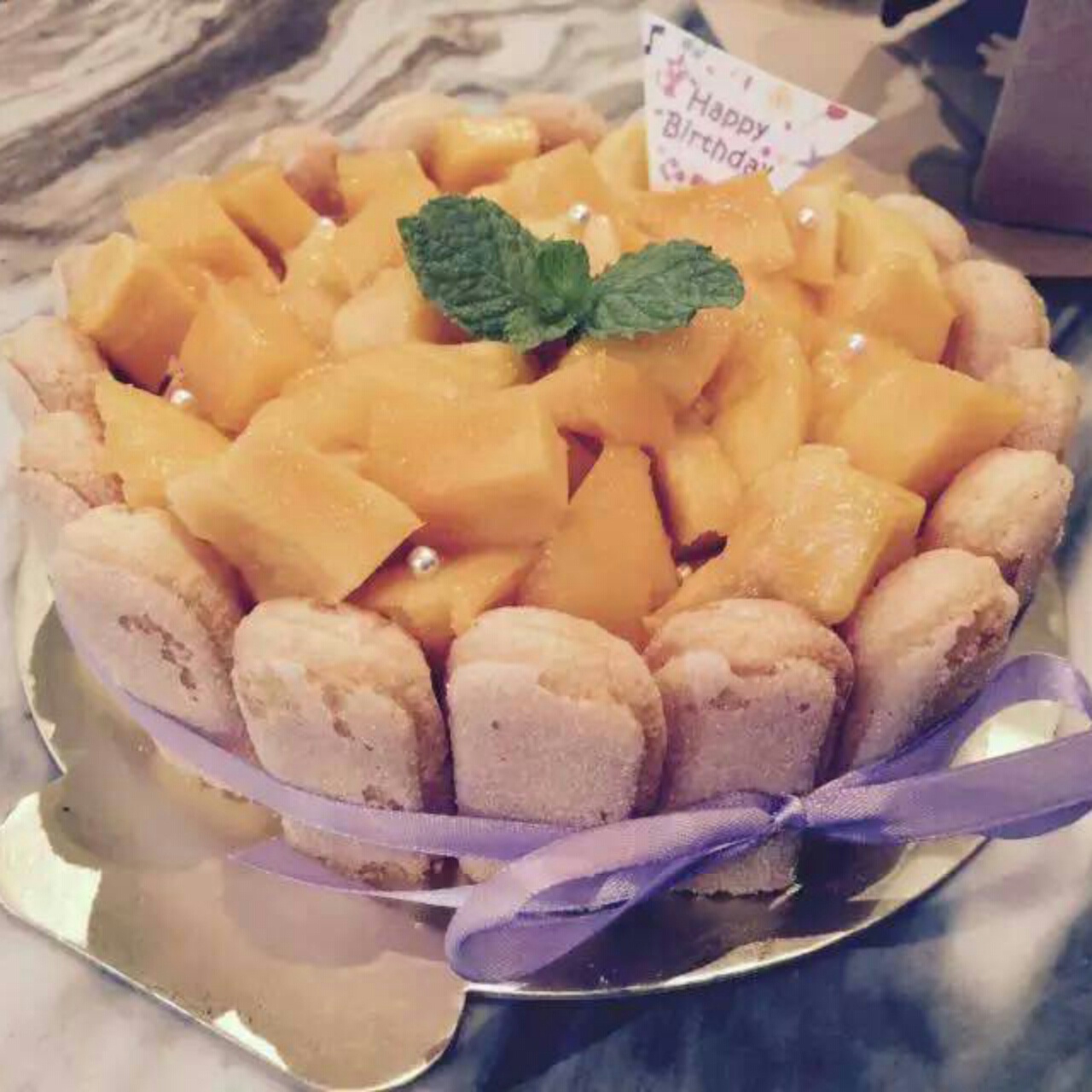 手指饼干➕水果戚风蛋糕（八寸）