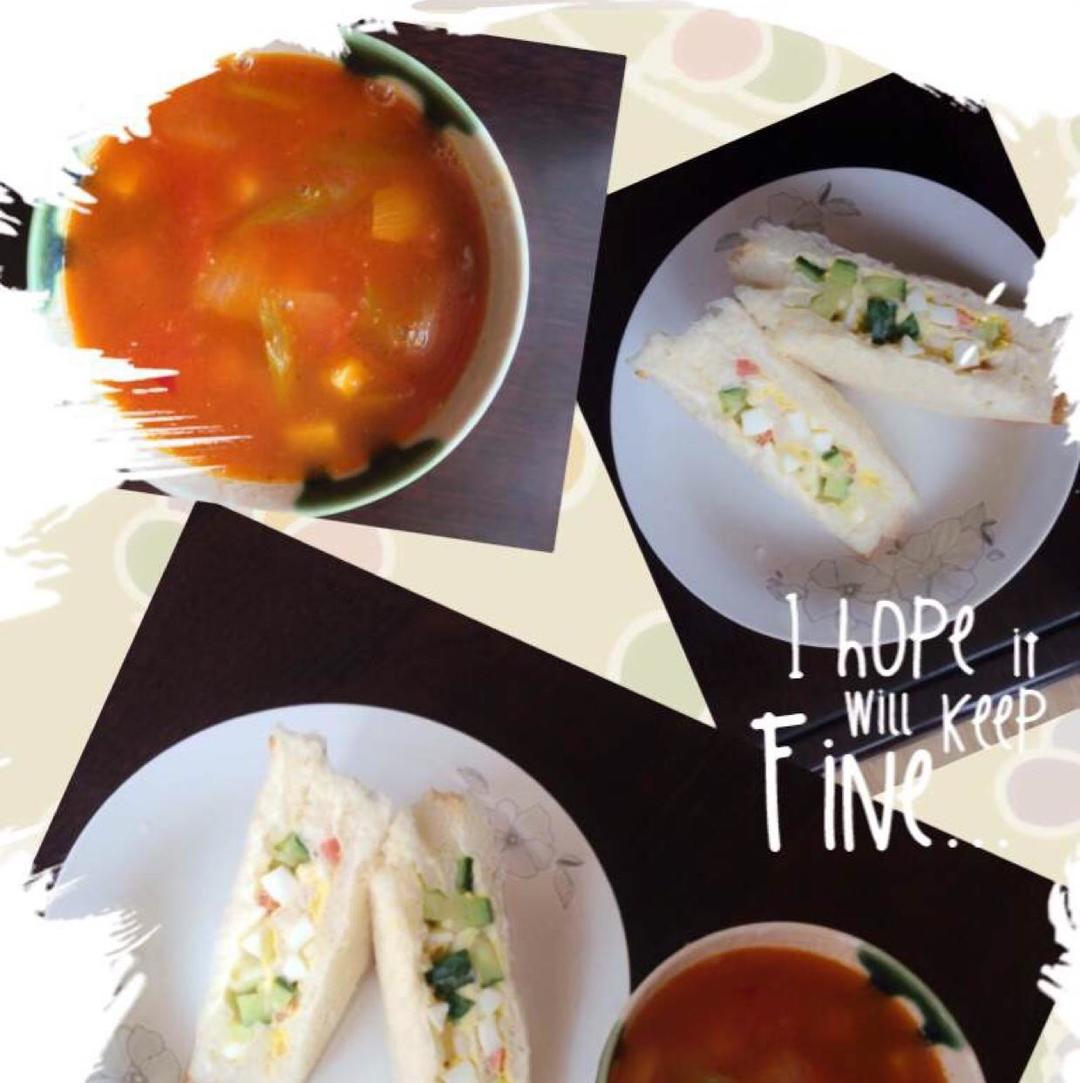 罗宋汤配三明治的做法