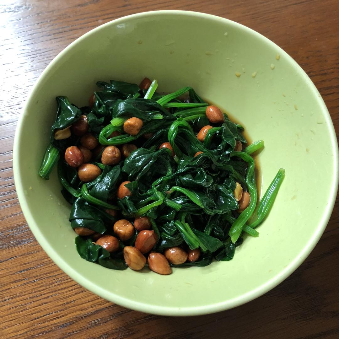 凉拌花生米菠菜