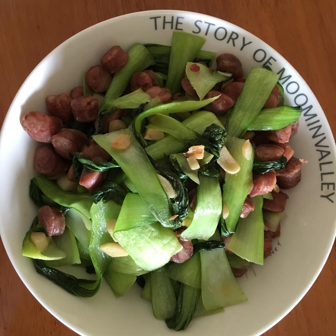 油菜炒腊肠