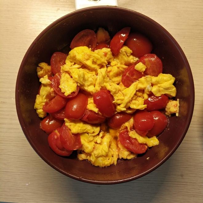 小番茄炒鸡蛋（寝室小锅篇）的做法