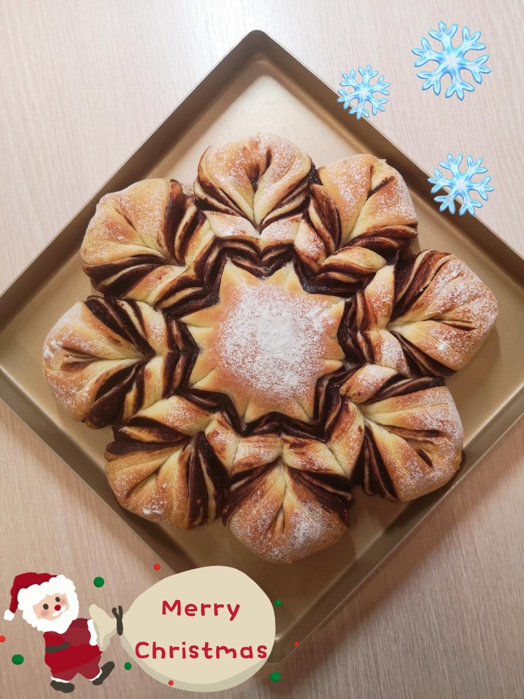 圣诞巧克力雪花面包