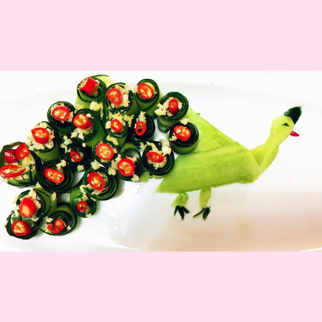 #创意菜#孔雀黄瓜卷