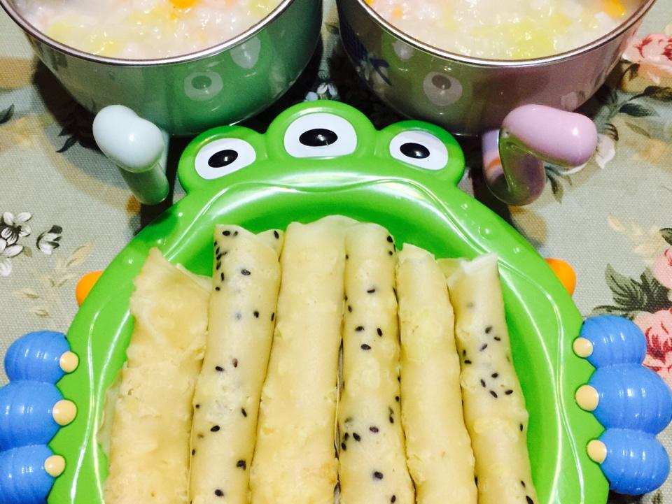 宝宝辅食之姐姐妹妹双味蛇果饼