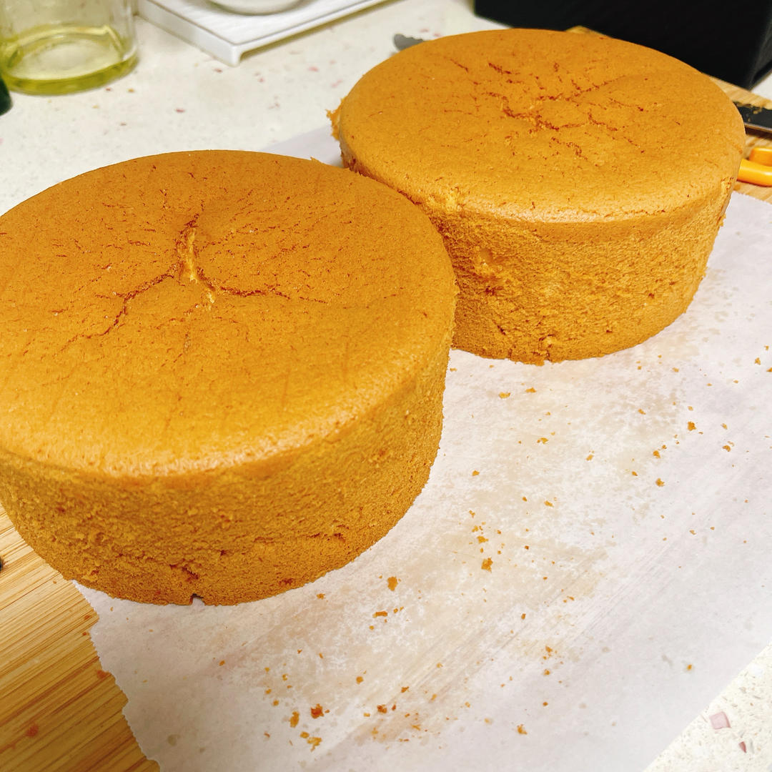 超柔软6寸戚风蛋糕(附8寸配方)零失败 超详细‼️含操作视频