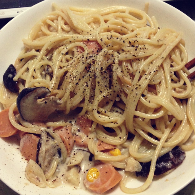 必胜客的味道芝士培根意大利面