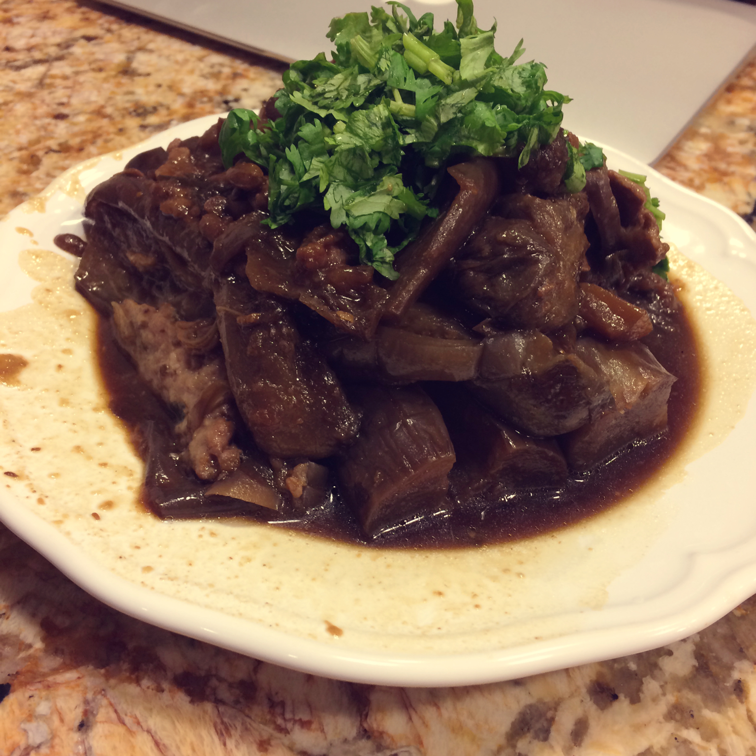 酱爆肉末茄子