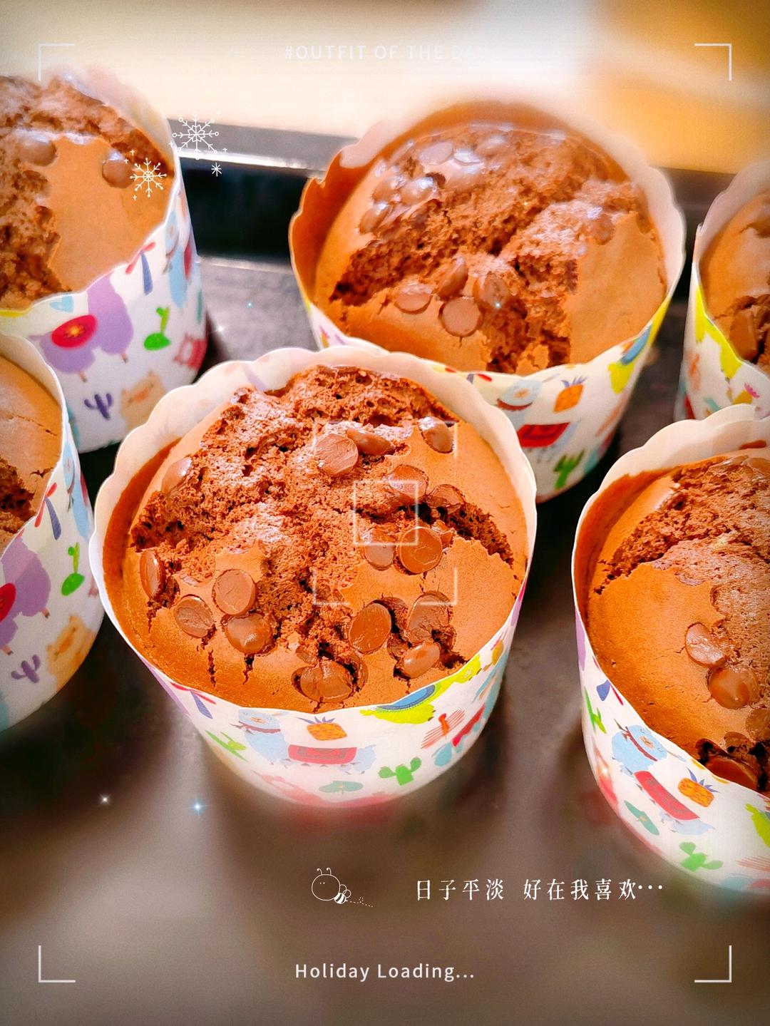 三重巧克力海绵杯子蛋糕（分蛋法）