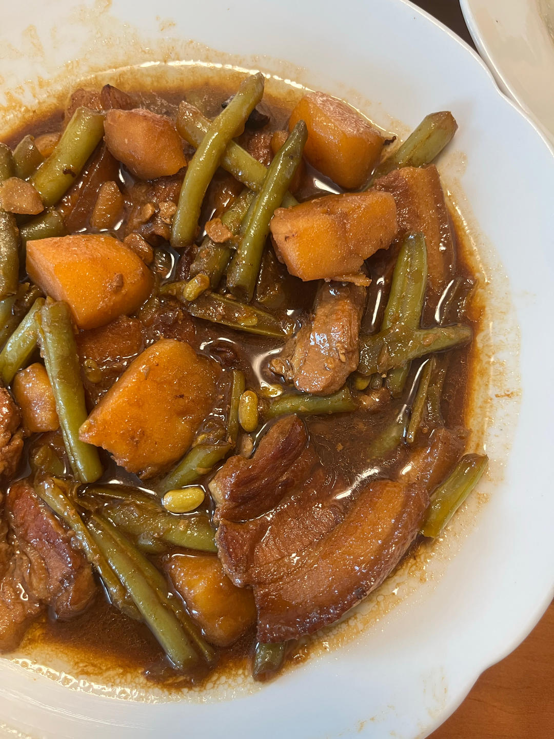 不吃两碗饭你找我！东北做法 酱炖芸豆土豆五花肉
