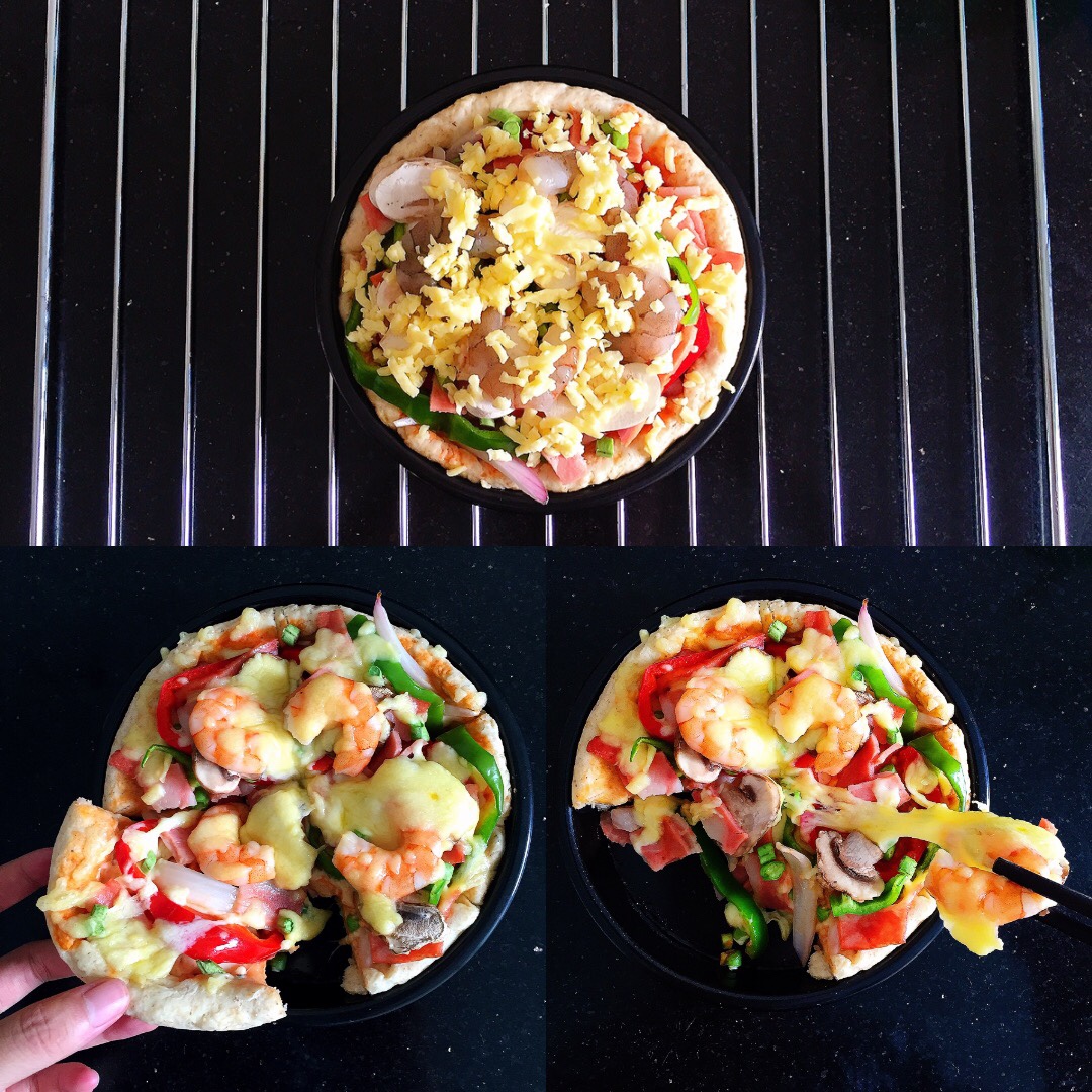 夕-pengany做的6寸培根虾仁披萨