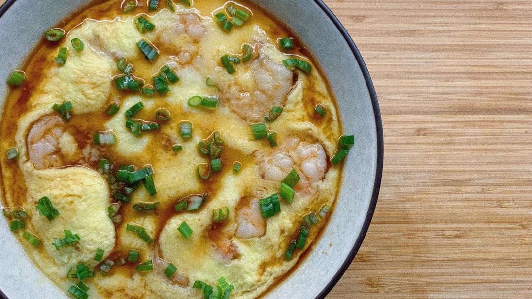虾仁鸡蛋蒸豆腐