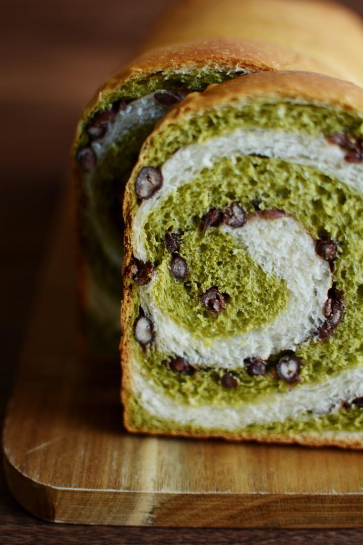 Sara吐司系列五：高颜值抹茶蜜豆双色吐司