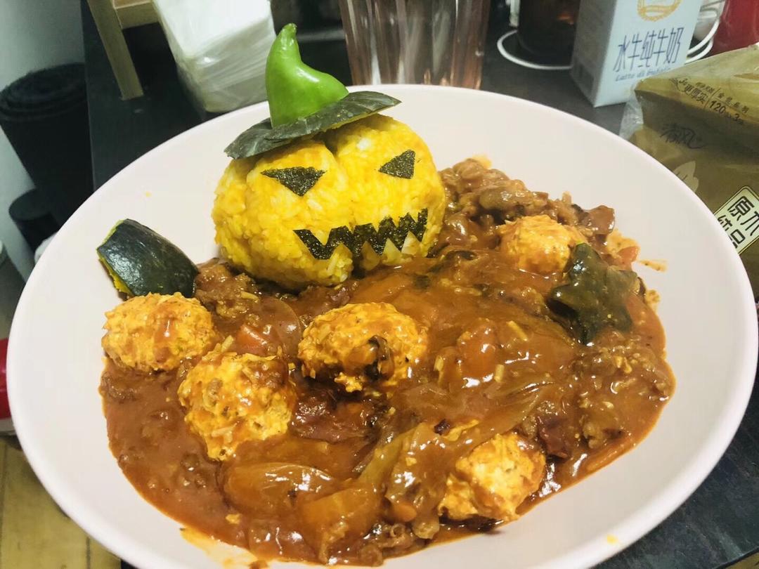 万圣节红烩南瓜饭