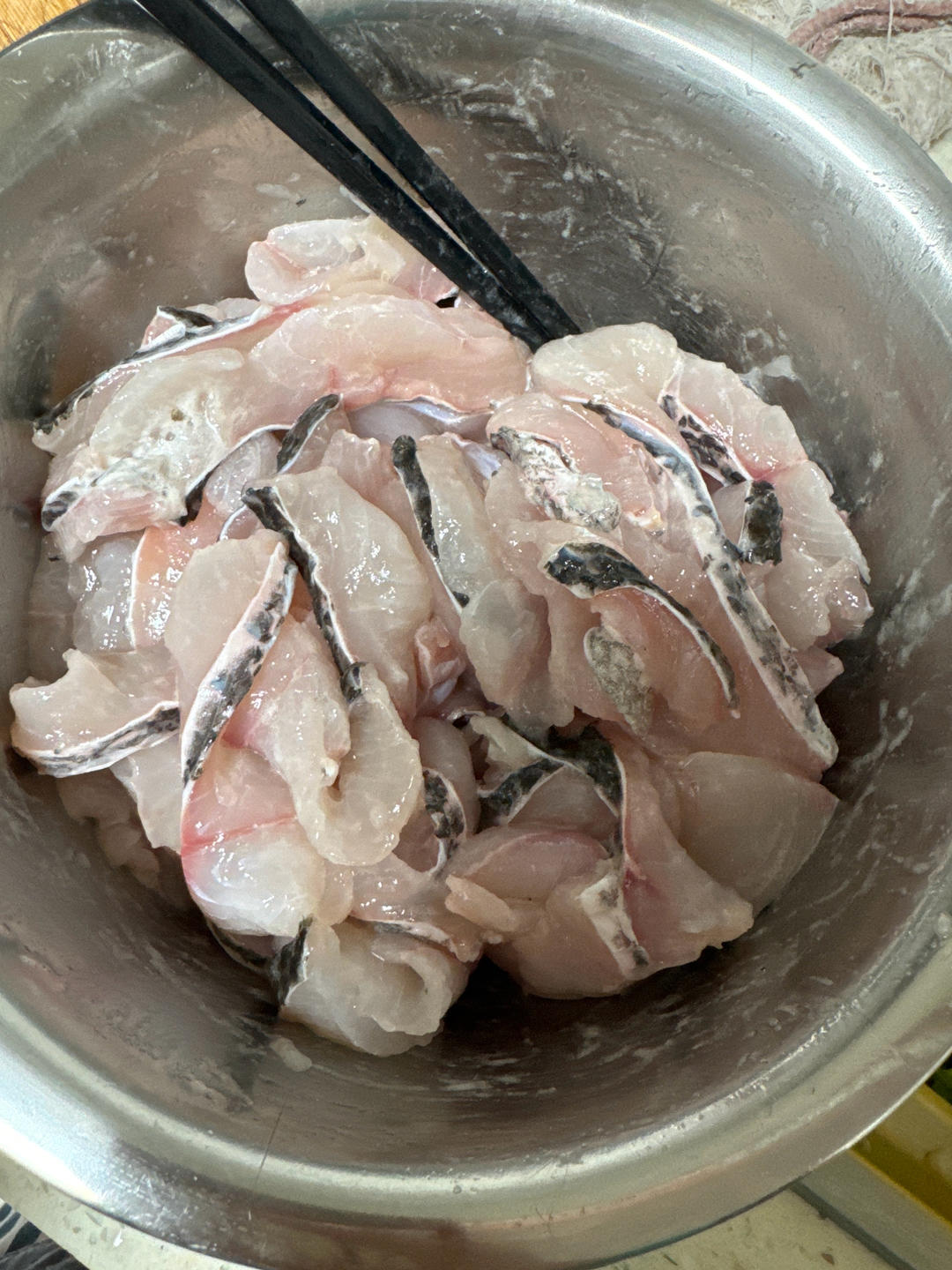 🔥黑鱼片腌制上浆