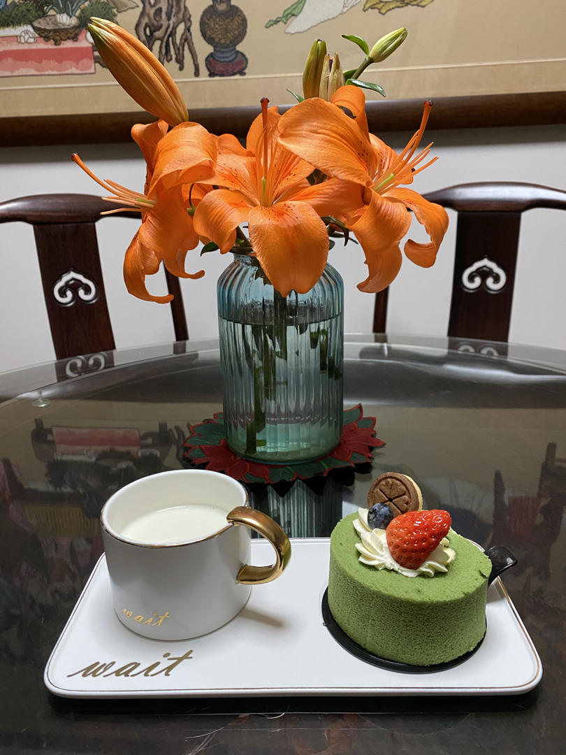 中式黄油抹茶蛋糕卷，清新绿茶一抹甜香