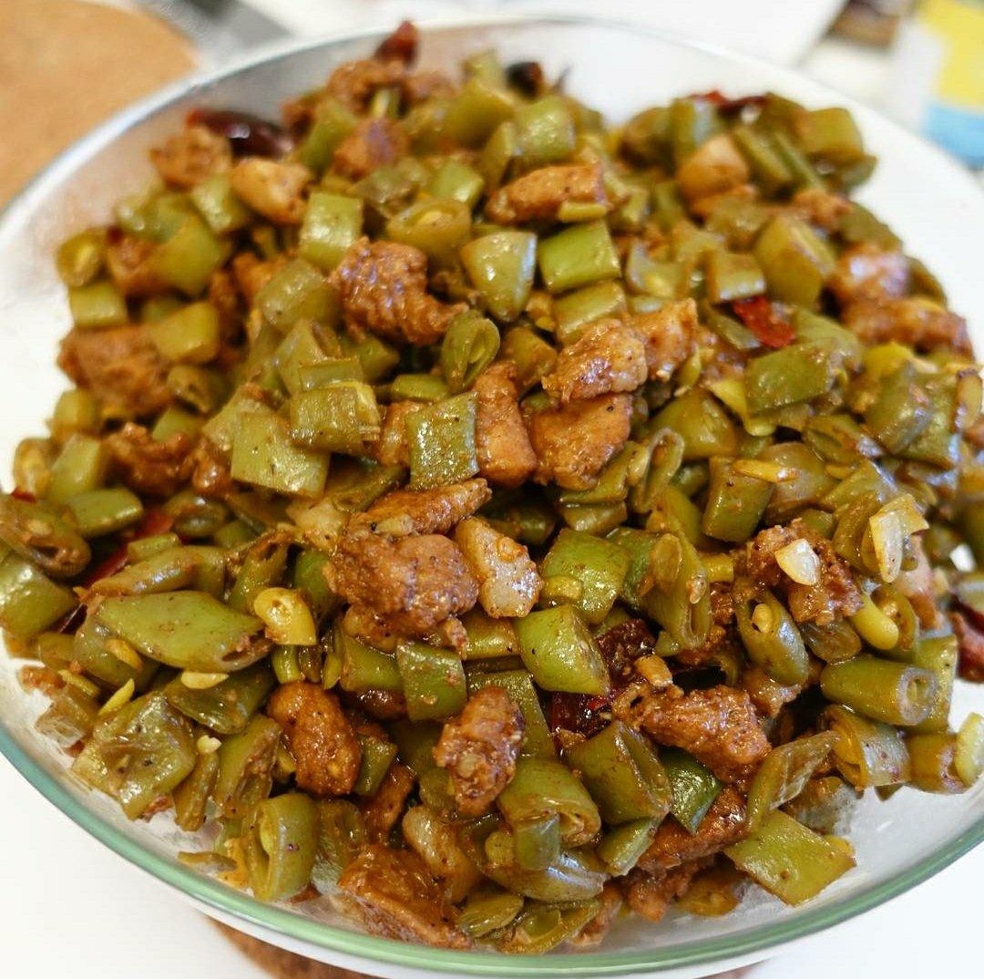 肉沫豆角下饭菜