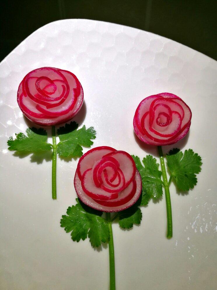 悦妈私厨做的巧做樱桃萝卜花