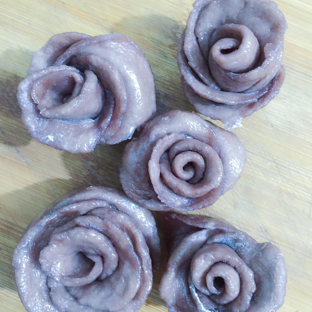 紫薯玫瑰花馒头
