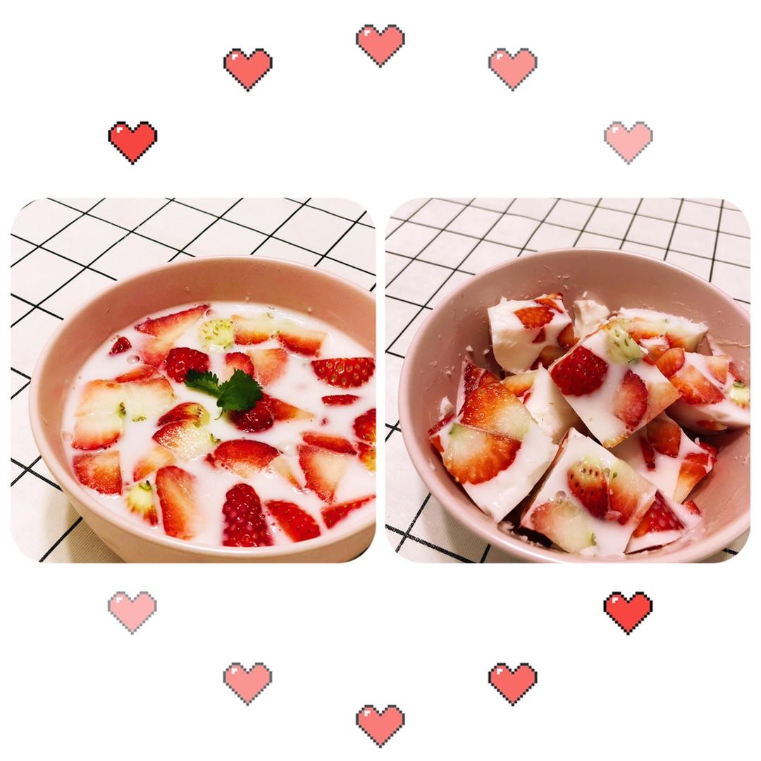 草莓芒果椰奶冻