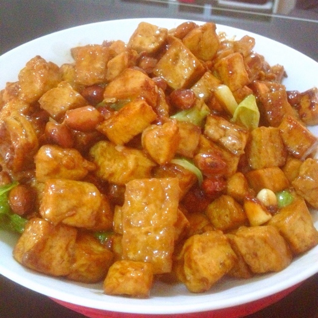 居家下饭菜--鸡丁烧豆腐