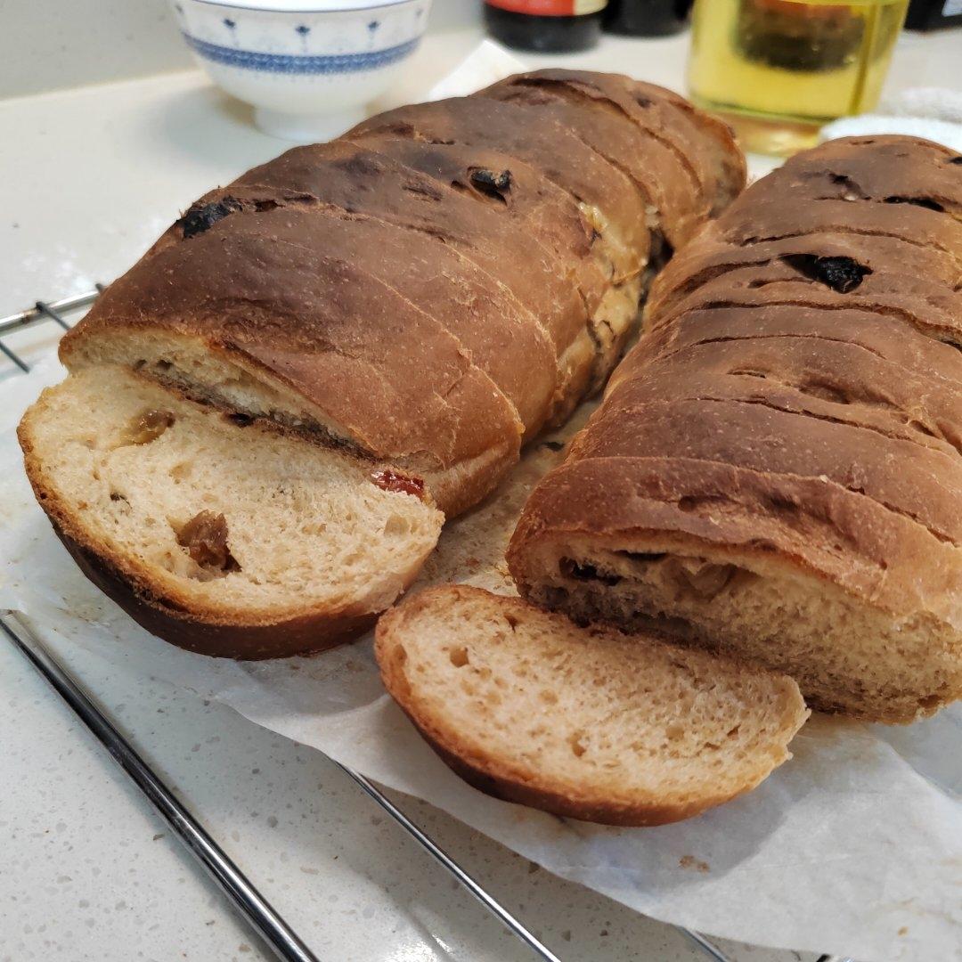 椰香蔓越莓核桃欧包｜隔夜冷藏发酵