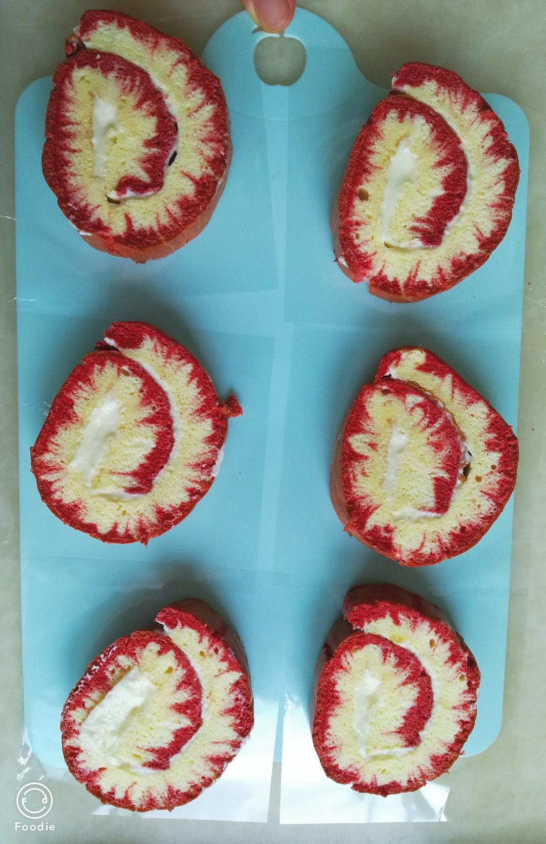 蛋糕卷，红丝绒蛋糕卷，旋风蛋糕卷