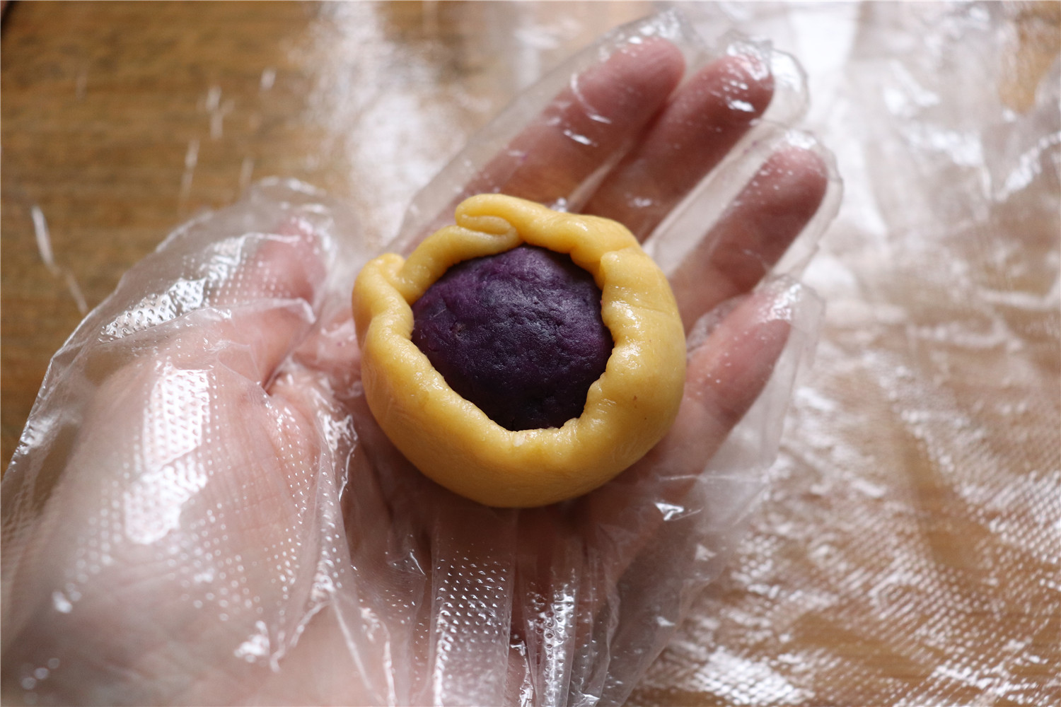 不用烤箱也可以做的网红美食/紫薯仙豆糕的做法 步骤10