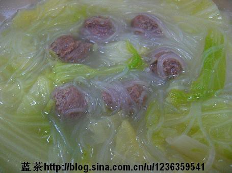 白菜牛肉丸粉丝汤的做法