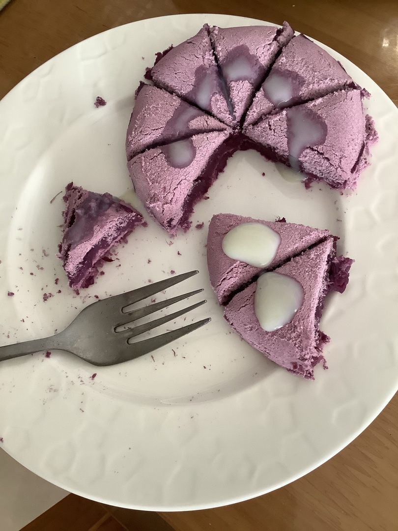 减肥人士的甜品-紫薯泥松糕