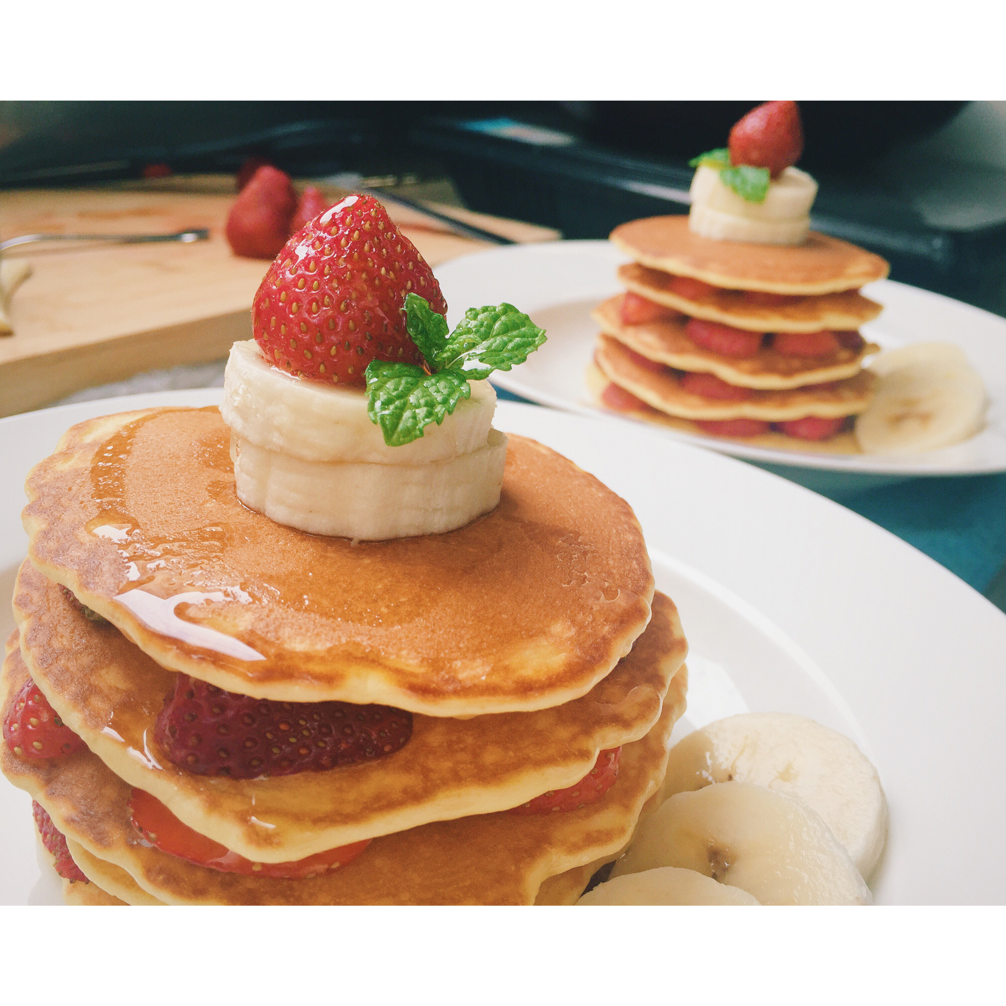 英式蜂蜜草莓松饼Pancake