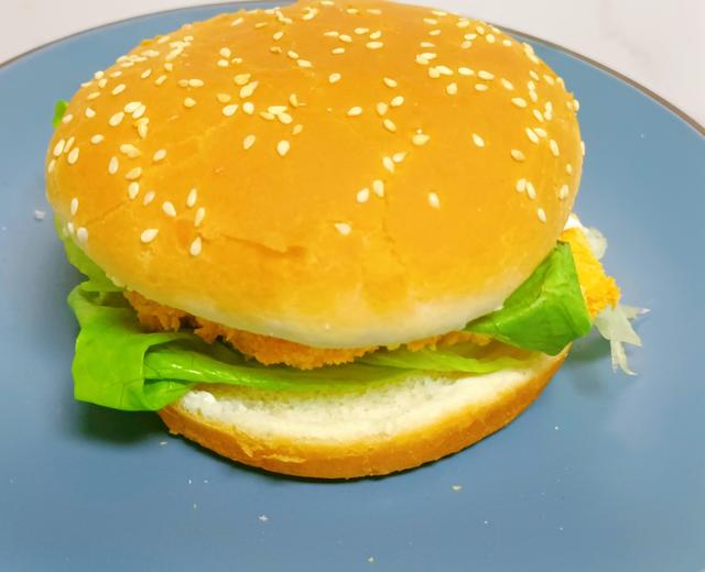 家庭版低脂无油炸鸡排汉堡的做法