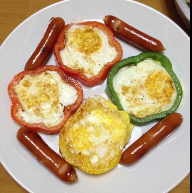 彩椒圈太阳花煎蛋