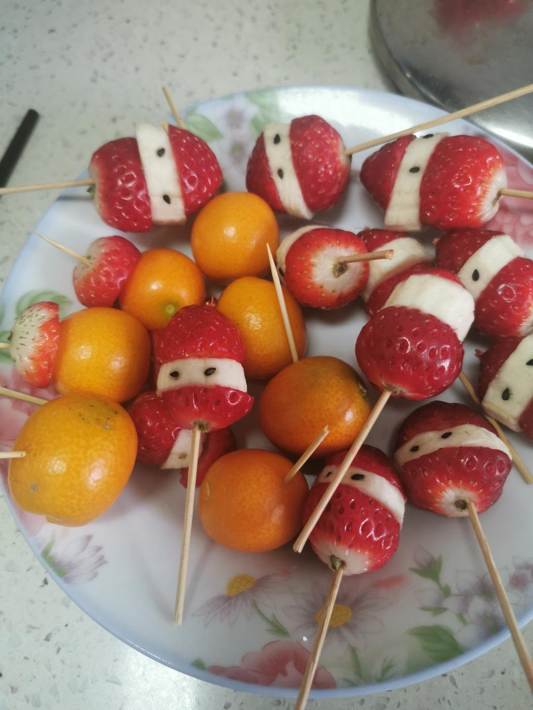 自制草莓雪人冰糖葫芦🎄圣诞老人糖葫芦🍡